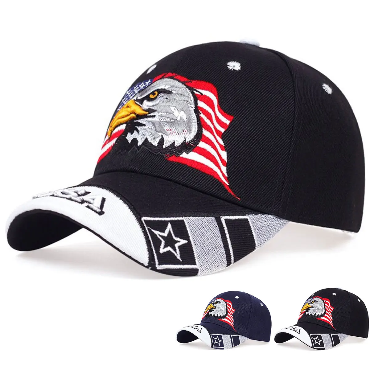 USA Eagle Embroidery Baseball Caps Spring Outdoor Adjustable Casual Hats USA Eagle Embroidery Baseball Caps Spring Outdoor Adjustable Casual Hats