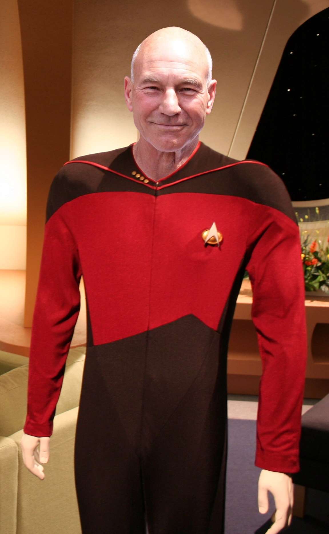 Jean-Luc Picard in his quarters aboard the USS Enterprise-D